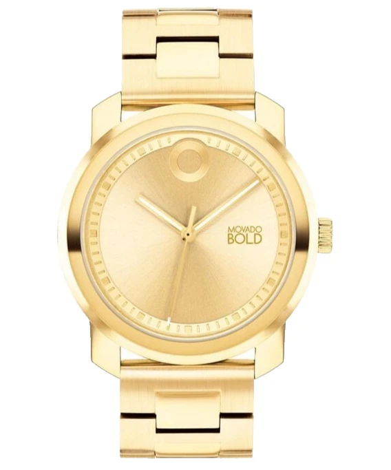 Movado Trend Propel 3601033 Gold Dial Stainless Steel Bracelet 43mm ...