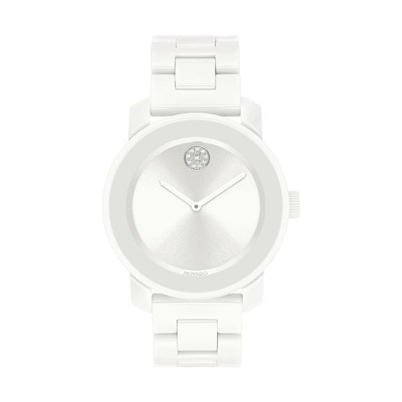 Movado Bold Women's Ceramic White Dial Swiss Quartz Watch 3600534