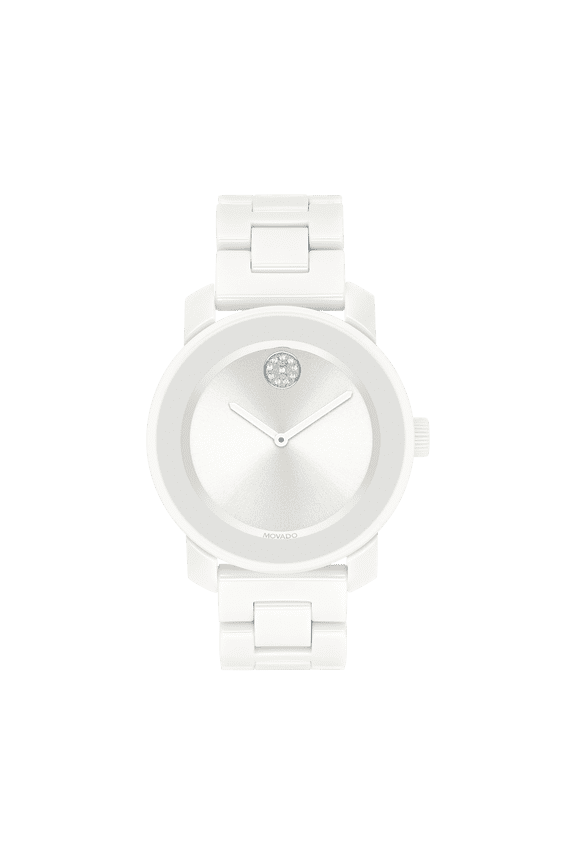 Bold Women's Ceramic White Dial Swiss Quartz Watch 3600534