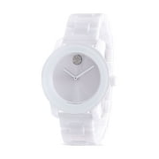 Movado Bold Womens White Ceramic Silver Dial Swiss Quartz Watch 3600802