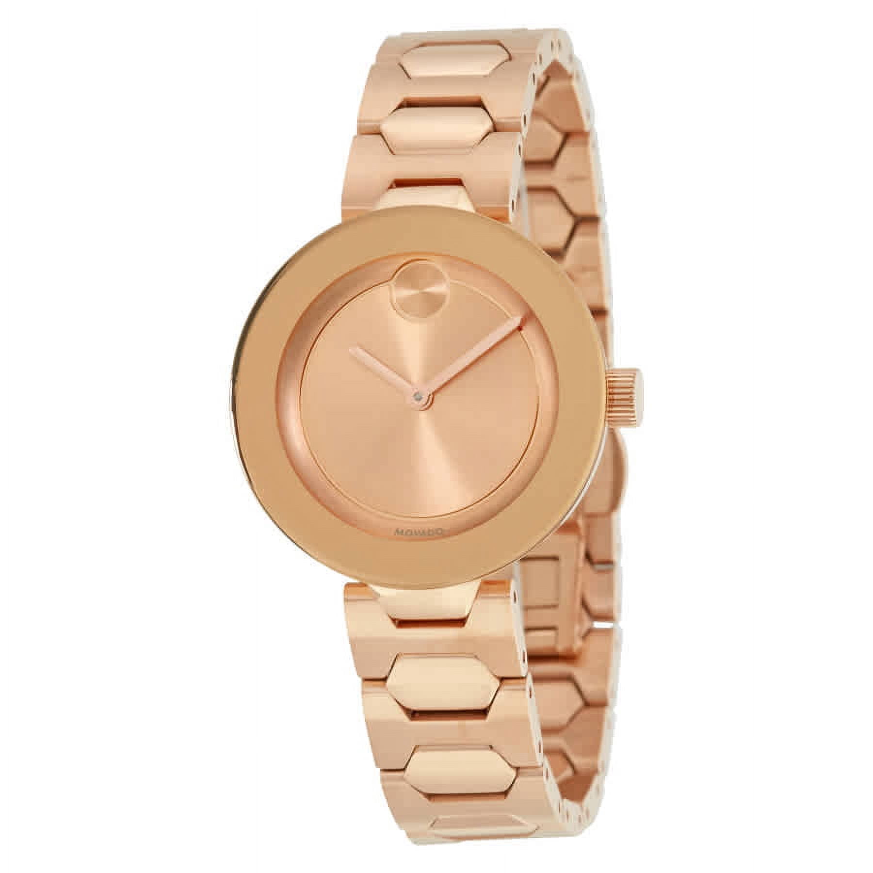 Movado Women's Swiss Bold Rose Gold Stainless Steel Bracelet Watch