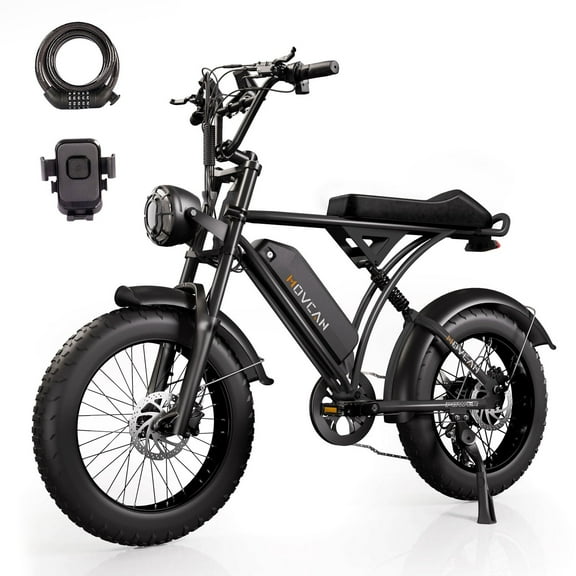 Movcan 20" Fat Tire Electric Bike for Adult, 1000W Mountain Ebike, 48V 15.6Ah Removable Battery, 7 Speed Disc Brake E-Motorcycle Bike UL2849
