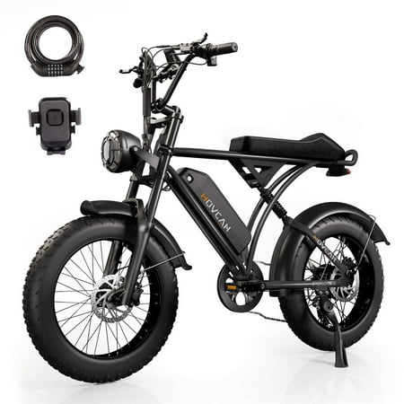 Movcan 20" Fat Tire Electric Bike for Adult, 750W Mountain Ebike, 48V 18.2Ah Removable Battery, 7 Speed Disc Brake E-Motorcycle Bike UL2849