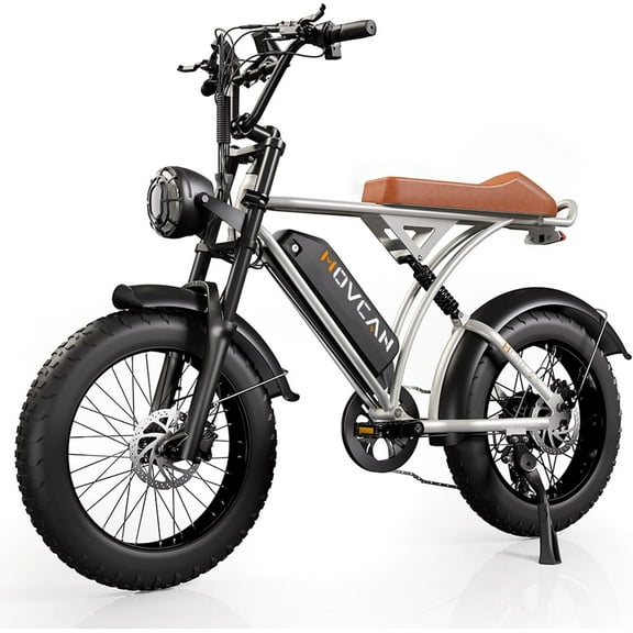 Movcan 20" Fat Tire Electric Bike for Adult, 750W Mountain Ebike, 48V 18.2Ah Removable Battery, 7 Speed Dual Hydraulic Brake E-Motorcycle Bike UL2849