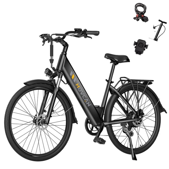 Movcan 26" Tires Adult Electric Bike, 750W Electric Commuter Bicycle, 48V 13Ah Removable Battery, 7 Speed Front Fork Suspension Mountain Bike UL2849