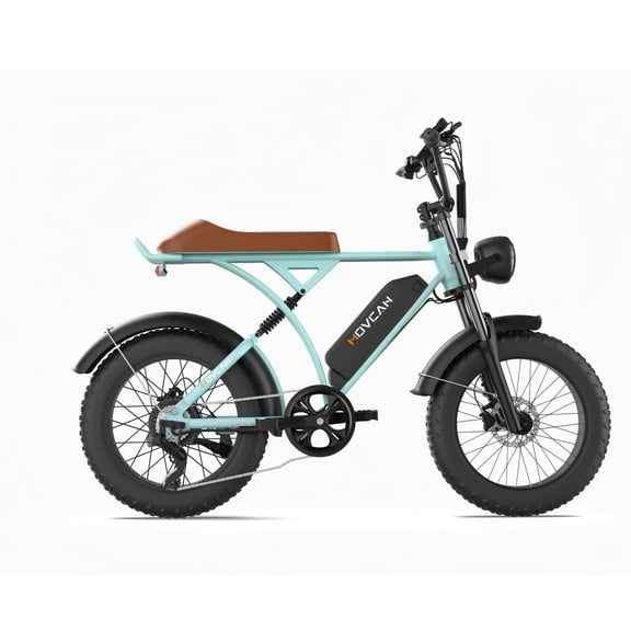 Movcan Adult Electric Bike, 20" Off-Road Fat Tire E-Bike, 750W Motor, 48V 18.2Ah Battery, Dual Hydraulic Brakes