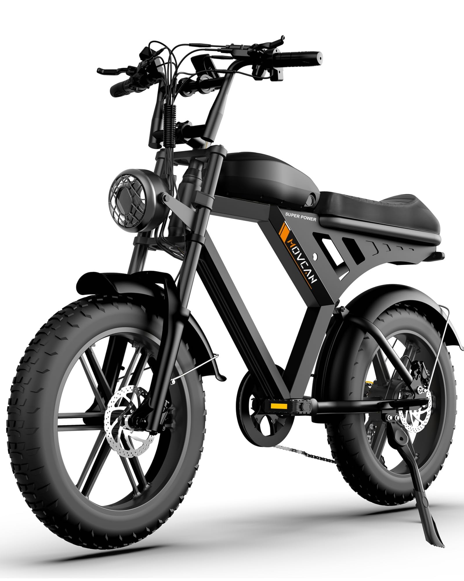 Movcan V30 Electric Bike for Adult, 1000W 20" Fat Tire 48V 15.6AH Removable Battery, 28MPH 7-Speed Disc Brake Off-Road Mountain Ebike UL2849