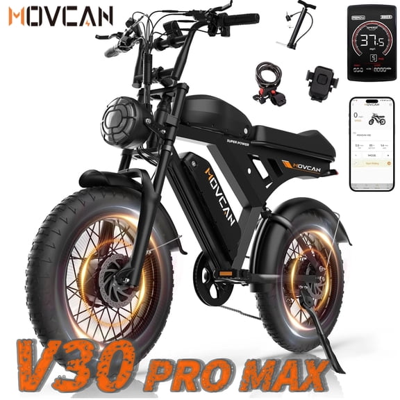 Movcan V30 Pro Max Adult Motorized Dirt Bike,Dual 2000W Motors 4000W Peak Power,48V 40Ah Lithium Battery,Up to 37.5 MPH Speed,20x4.0 Fat Tires,Hydraulic Brakes