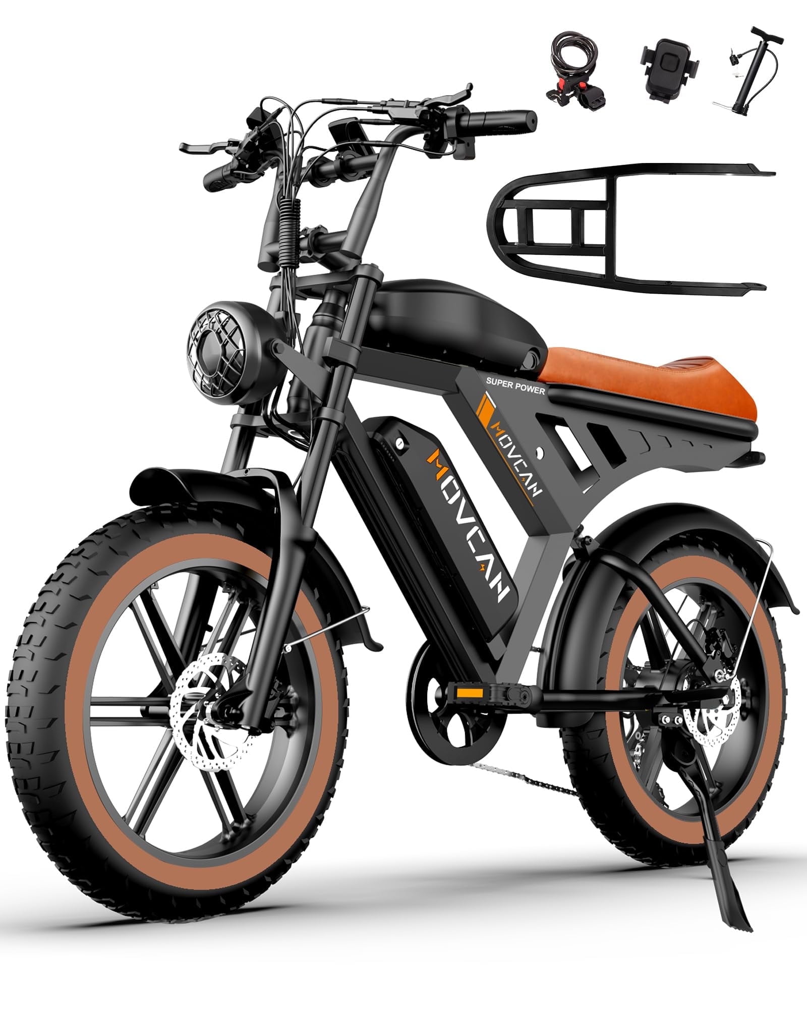 Movcan V30Max Dual Battery Electric Bike for Adult, 1500W 20" Fat Tire 48V 31.2AH Removable Battery, 32MPH 7-Speed Hydraulic Brake Off-Road Mountain Ebike UL2849