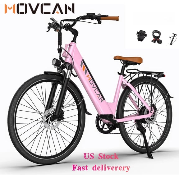 Movcan V80 26" Electric Bike, 1500W Peak Motor, 48V 13Ah Removable Battery, Up to 70 Miles, 28 MPH E-Bike for Adults