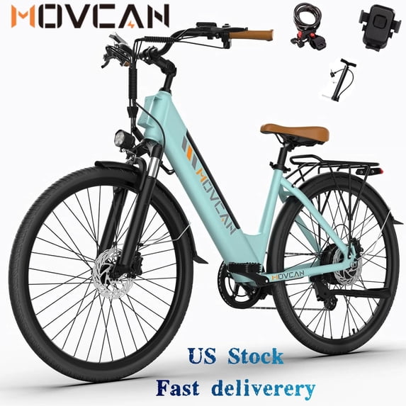 Movcan V80 Adult Electric Bicycle, 1500W Peak Motor, 48V 13Ah Battery, 28 MPH Top Speed, Up to 70 Miles Range