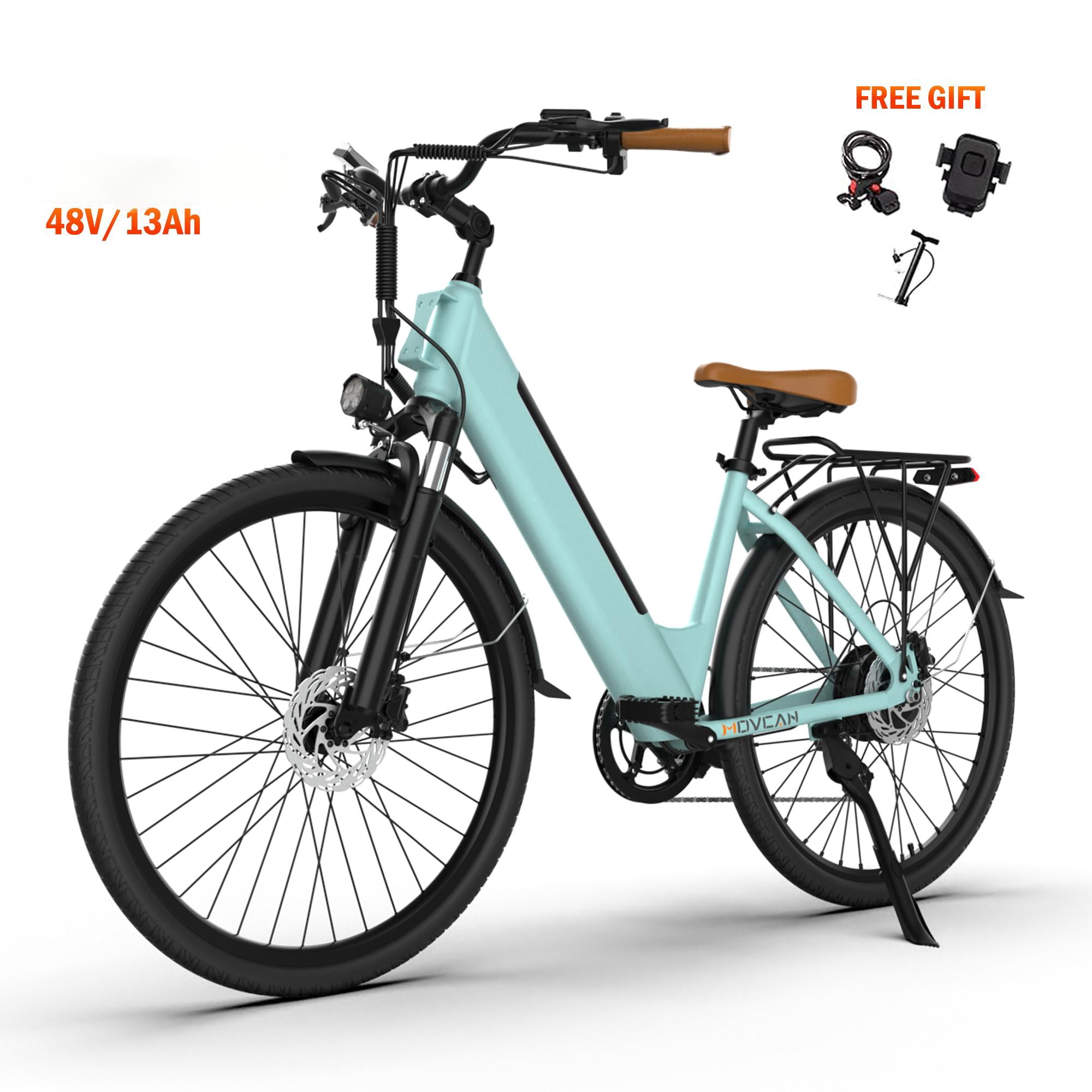 Movcan V80 Adult Electric Bike,750W Motor 20MPH Max Speed,48V 13Ah Battery Up to 70 Miles, 26" Ebike with 7-Speed Gears & Dual Disc Brake Mountain E-Bike