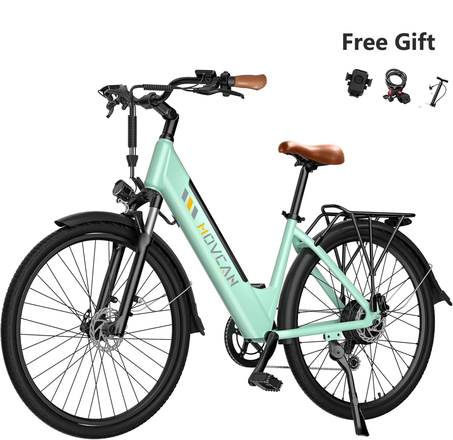 Movcan V80 Electric Bike, 1000W Motor 28MPH Ebike, 48V 13Ah Removeable Battery, 26'' Cruiser Adult Electric Bicycles up to 70 Miles