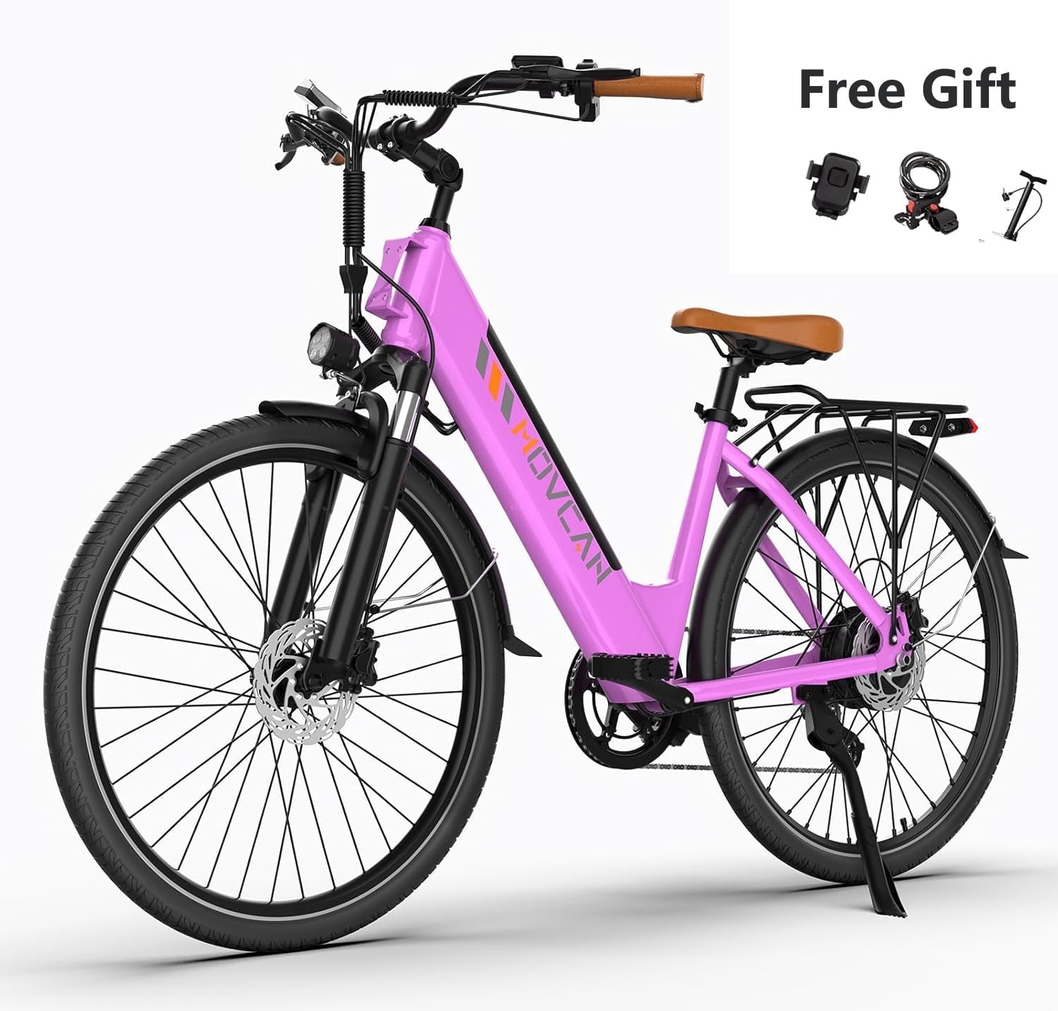 Movcan V80 Electric Bike, 1000W Motor 28MPH Ebike, 48V 13Ah Removeable Battery, 26'' Cruiser Adult Electric Bicycles up to 70 Miles