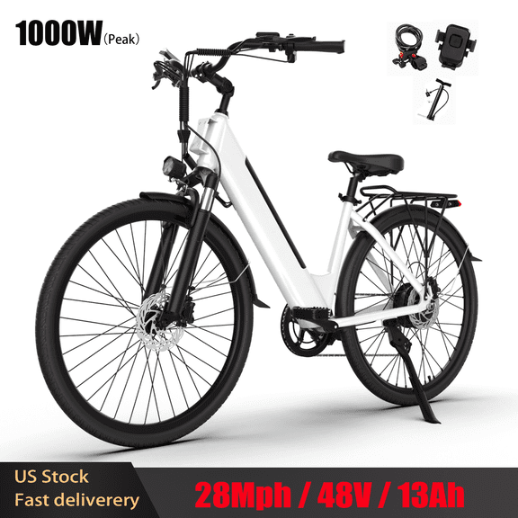 Movcan V80 electric bike for adult,1000W(Peak)28 MPH Top Speed, 26" tire 48V13AH Removable Battery Up to 60 Miles long range, Shimano 7-Speed,Dual Disc Brakes E-Bike