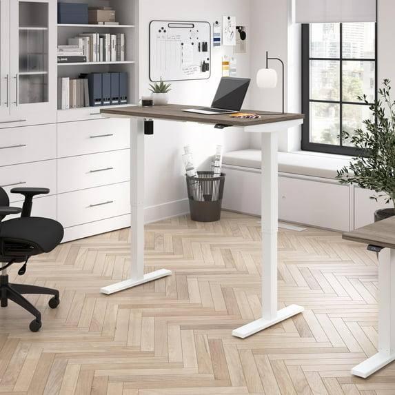Move 40 Series 48W Adjustable Standing Desk in Modern Hickory - Engineered Wood