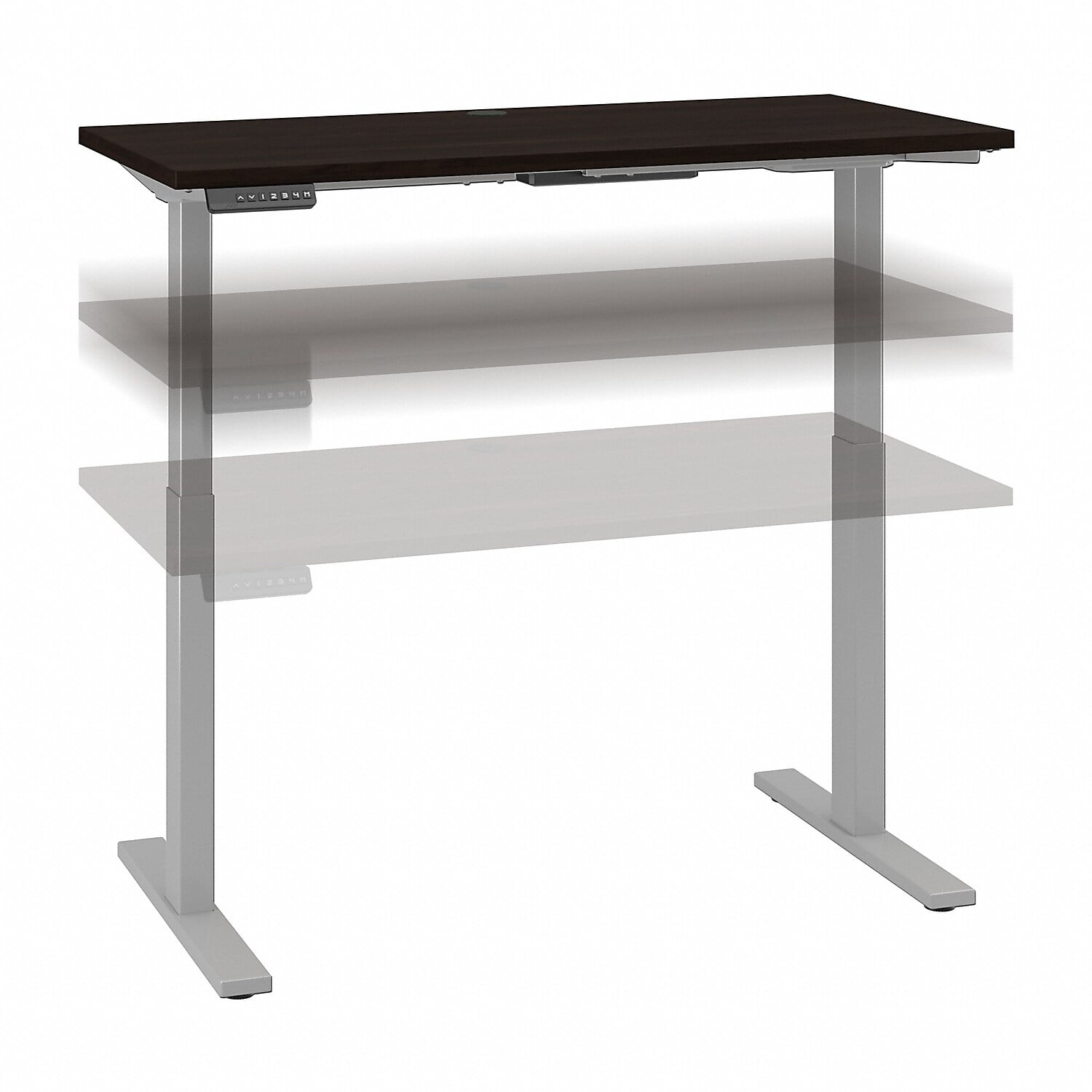ErgoFlex Black Walnut and Cool Gray Electric Sit-Stand Desk 47.6"