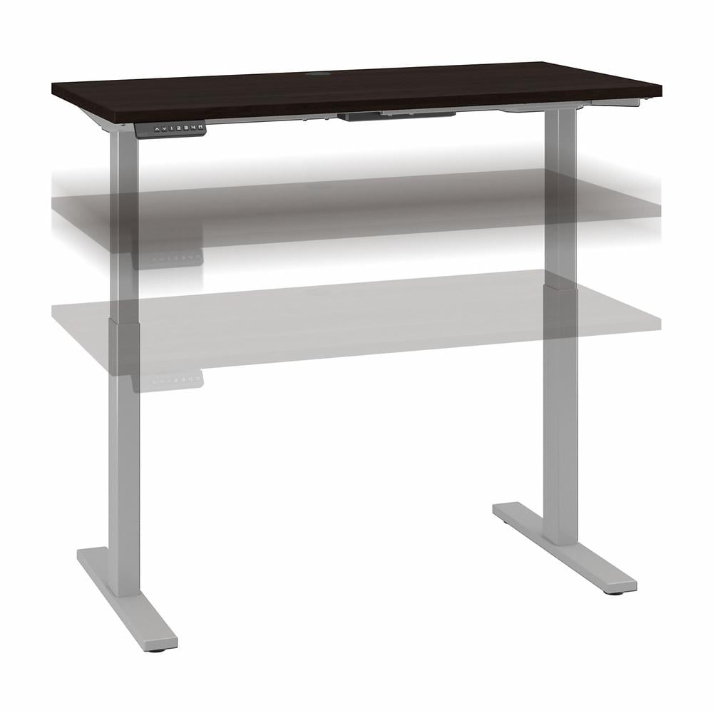 ErgoFlex Black Walnut and Cool Gray Electric Sit-Stand Desk 47.6"