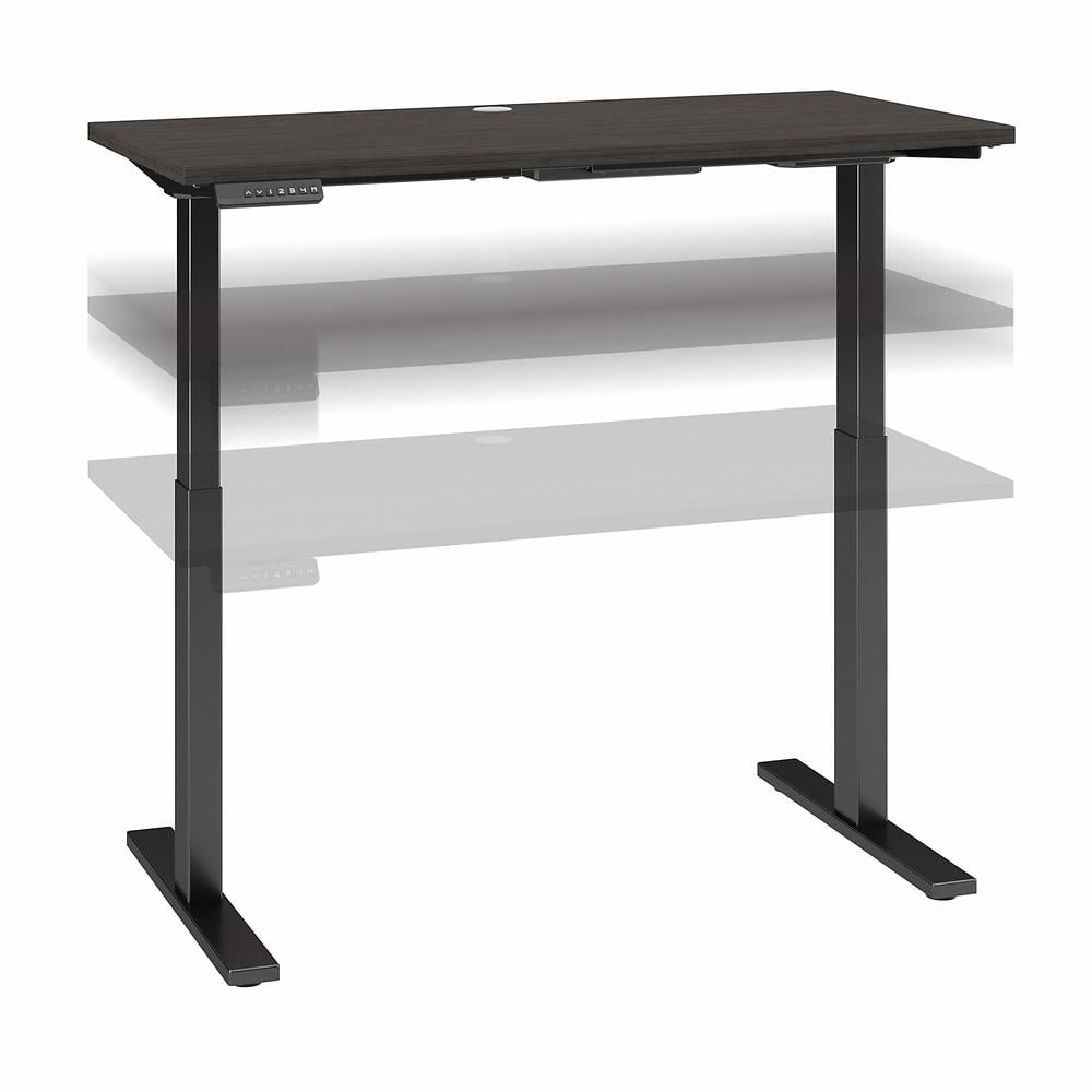 Storm Gray Electric Adjustable Height Desk with Black Steel Frame
