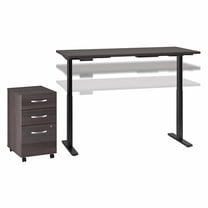 Move 60 Series 60W x 30D Height Adjustable Desk with Storage in Gray