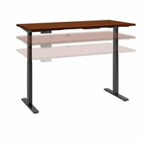 Move 60 Series by Bush Business Furniture 60W x 30D Height Adjustable Standing Desk, Hansen Cherry/Black Powder Coat