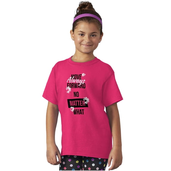 Move Always Forward Inspiring Words Girls Kids T Shirt Tees Teen Brisco Brands XS