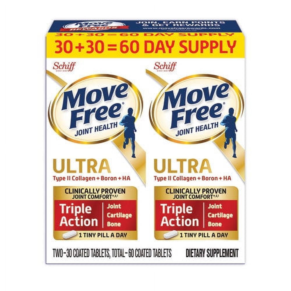 Move FreeMove Free Ultra Triple Action with UCII Twin Pack, 60 Tablets