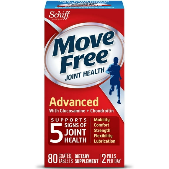 Move Free Advanced, Joint Health Supplement with Glucosamine and Chondroitin 80 ct - (Pack of 4)