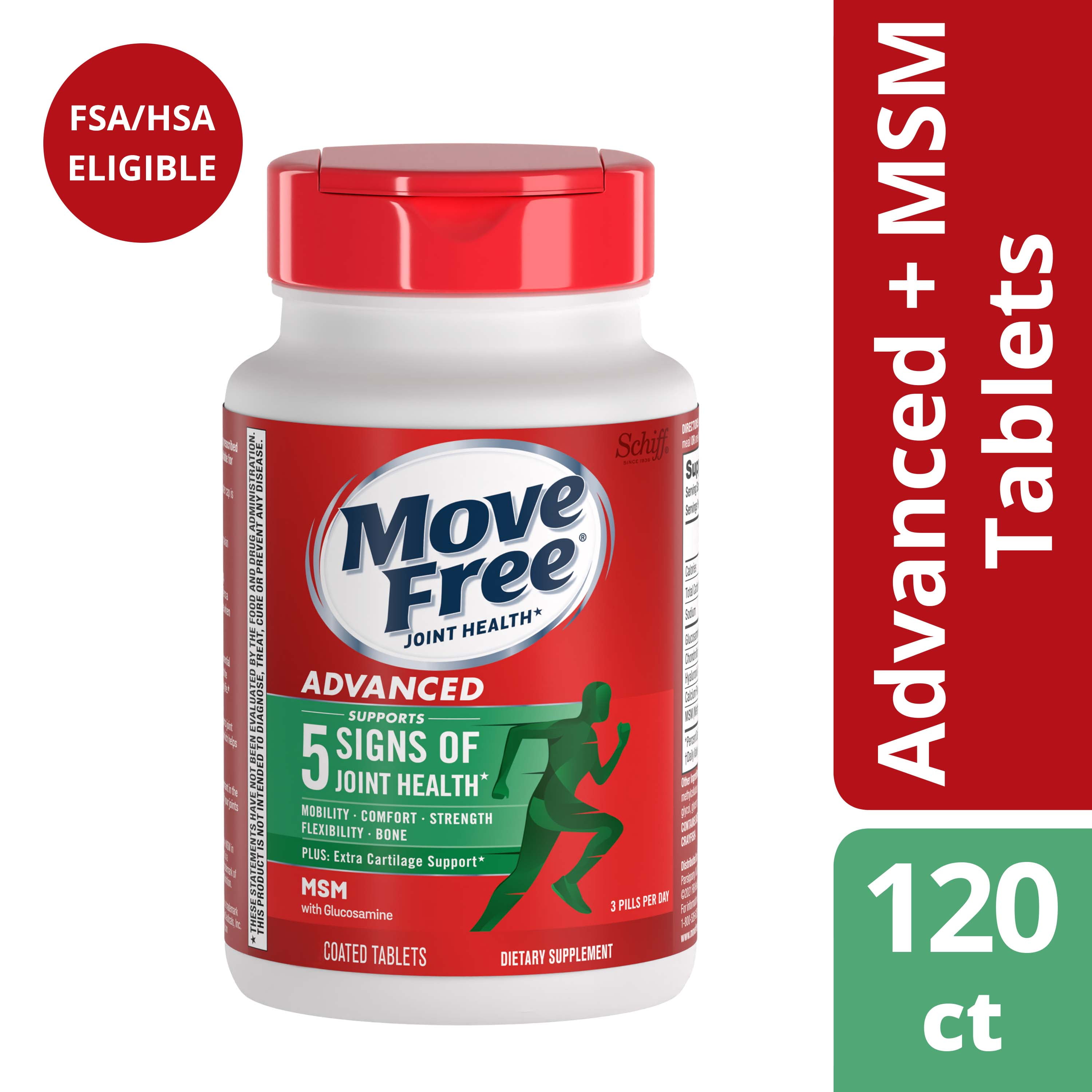 MOVE FREE® Advanced Plus MSM with Glucosamine + Chondroitin Tablets