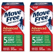 Move Free Advanced Plus MSM Coated Tablets, Joint Health Supplement with Glucosamine and Chondroitin, Count, Pack of