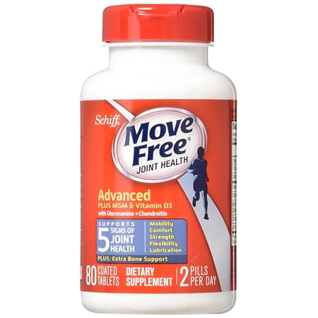 Move Free Advanced Plus MSM and Vitamin D3, 80 tablets - Joint Health Supplement with Glucosamine and Chondroitin