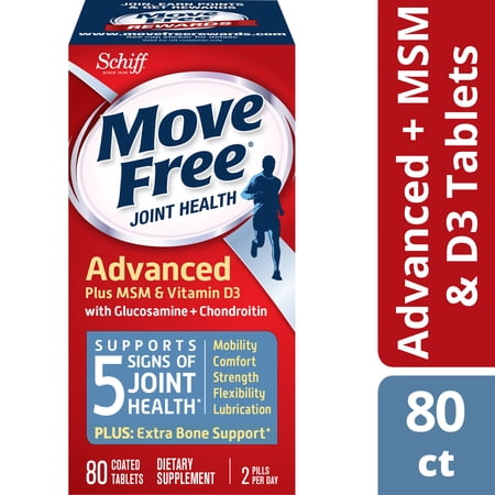 Move Free Advanced Plus MSM and Vitamin D3, 80 tablets