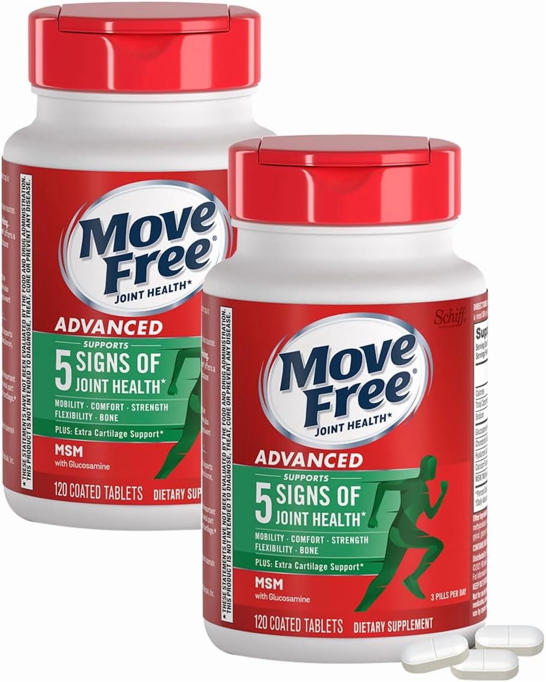 Move Free Advanced Plus MSM, Glucosamine & Chondroitin, 120ct (Pack of ...
