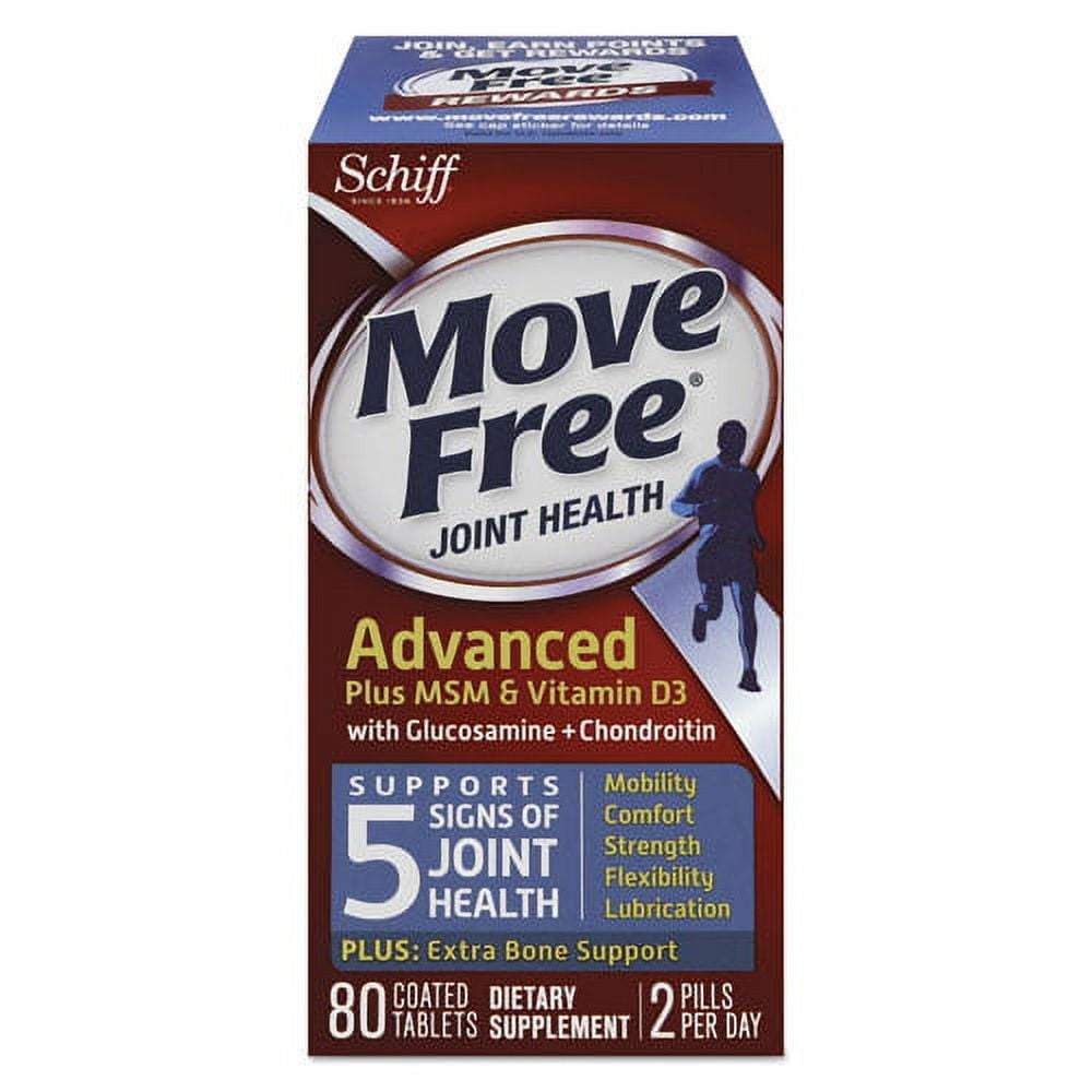 Move Free Advanced Plus Msm And Vitamin D3 Joint Health Tablet, 80 Count Bundle of 10 Each