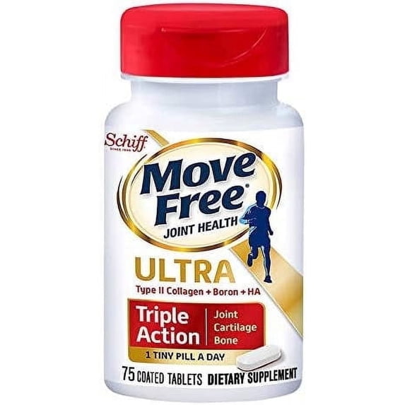 Move Free Type II Collagen, Boron & HA Ultra Triple Action Tablets, Move Free (75 Count in A Bottle) 1 ea (Pack of 3)