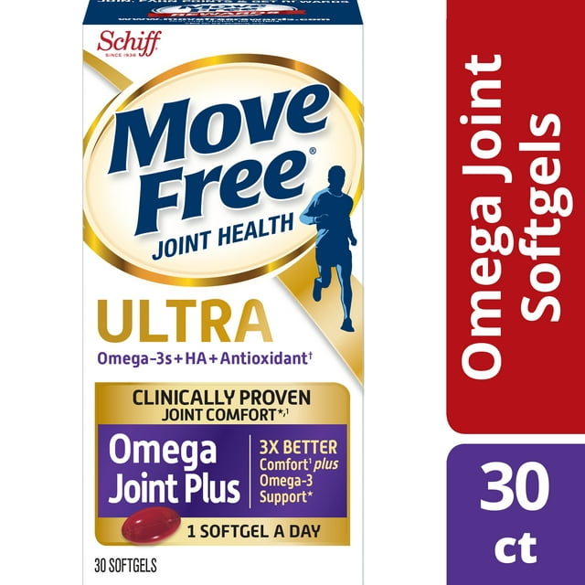 Move Free Ultra Omega, 30 softgels - Joint Health Supplement with Omega-3 Krill Oil and Hyaluronic Acid