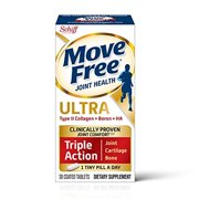 Move Free Ultra Triple Action, 30 tablets - Joint Health Supplement with Type II Collagen, Boron and HA