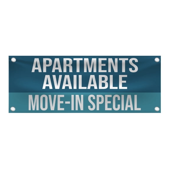 Move-In Special Apartments Available | Real Estate Promo Banner | Business Marketing | Property Rental Ad - 48"x18" Vinyl Banner - 4 Corner Grommets - BAN0006