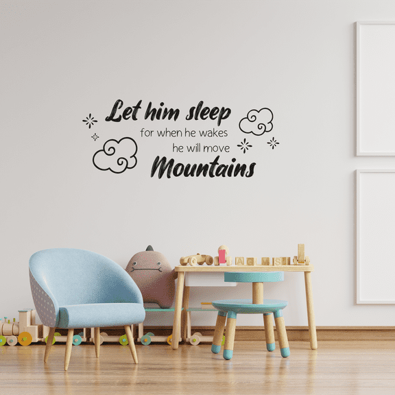 Move Mountains Clouds Life Postive Motivation Quote Wall Sticker Art Decals for Girls Boys Room Bedroom Nursery Kindergarten House Fun Home Decor Stickers Wall Art Vinyl Decoration Size (15x30 inch)
