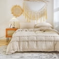 thumbnail image 1 of Move Over Beige Gray Tassel Beding Sets Microfiber Duvet Cover Set Twin Three Layer Tassels Pattern No Filling, 1 of 7