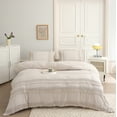 thumbnail image 1 of Move Over Beige Grey Macrame Tassel Bedding Sets Twin Three Layer Tassel Pattern Washed Microfiber Duvet Cover Set No Filling, 1 of 9