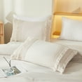 thumbnail image 1 of Move Over Beige Grey Macrame Tassel Pillowcases Queen, 100% Washed Microfiber Pillow Cover Set of 2, Boho Decor, No Filling, 1 of 5