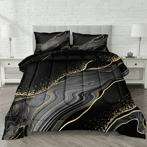 Move Over Black Gold Comforter Set Queen Marble Bedding Sets Marble