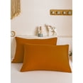 thumbnail image 1 of Move Over Burnt Orange Pillowcases Queen, Soft Washed Microfiber Rust Pillow Cover Set of 2, Solid Pattern, 2 Pack, 1 of 7