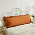 thumbnail image 1 of Move Over Burnt Orange Ruffle Pillow Sham 20x54 inches Ruffled Pattern Body Pillowcase 100% Washed Microfiber, 1 of 9