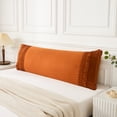 thumbnail image 1 of Move Over Burnt Orange Tassel Body Pillow Cover 20x54 inches Boho Chic Hand-Made Tassel Pattern Body Pillow Case 100% Washed Microfiber, 1 of 7