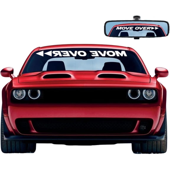 Move Over Car Windshield Banner Decal, 40 inches, Color Options