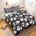 thumbnail image 1 of Move Over Cartoon Duvet Cover Set Queen Black White Kids Bedding Sets Cute Ghosts Pattern Microfiber No Filling, 1 of 6