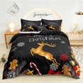 thumbnail image 1 of Move Over Christmas Duvet Cover Set Boys Girls Bedding Sets Queen Gold Deer Snowflake Pattern Microfiber No Filling, 1 of 8