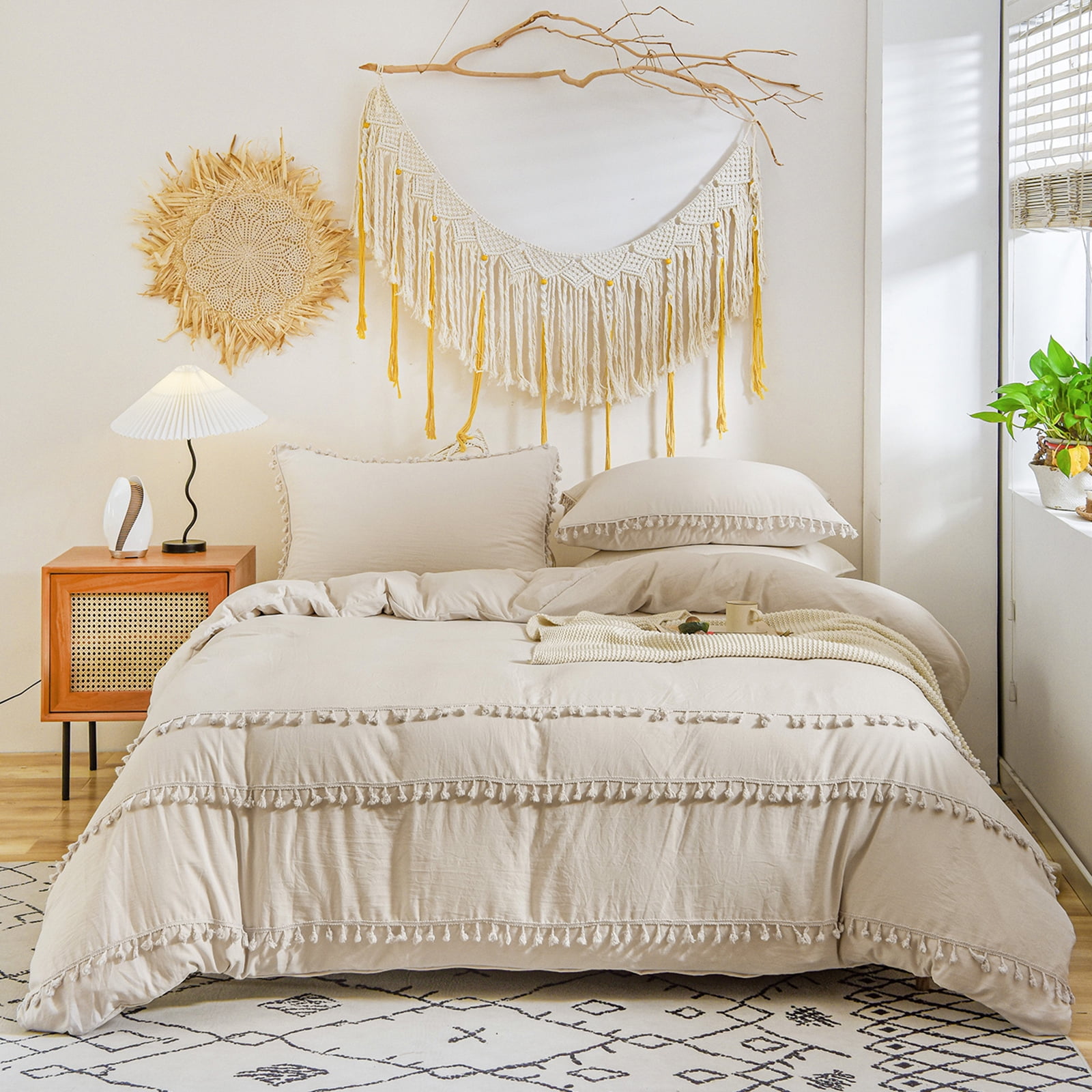 Duvet cover with tassels discount